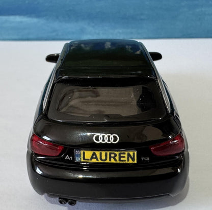 Personalized Audi A1 Toy Car Model – 1:43 Scale – Custom Plates – Gift for Boy, Girl, Dad, Mom, Uncle, Grandad, Brother – Birthday Present