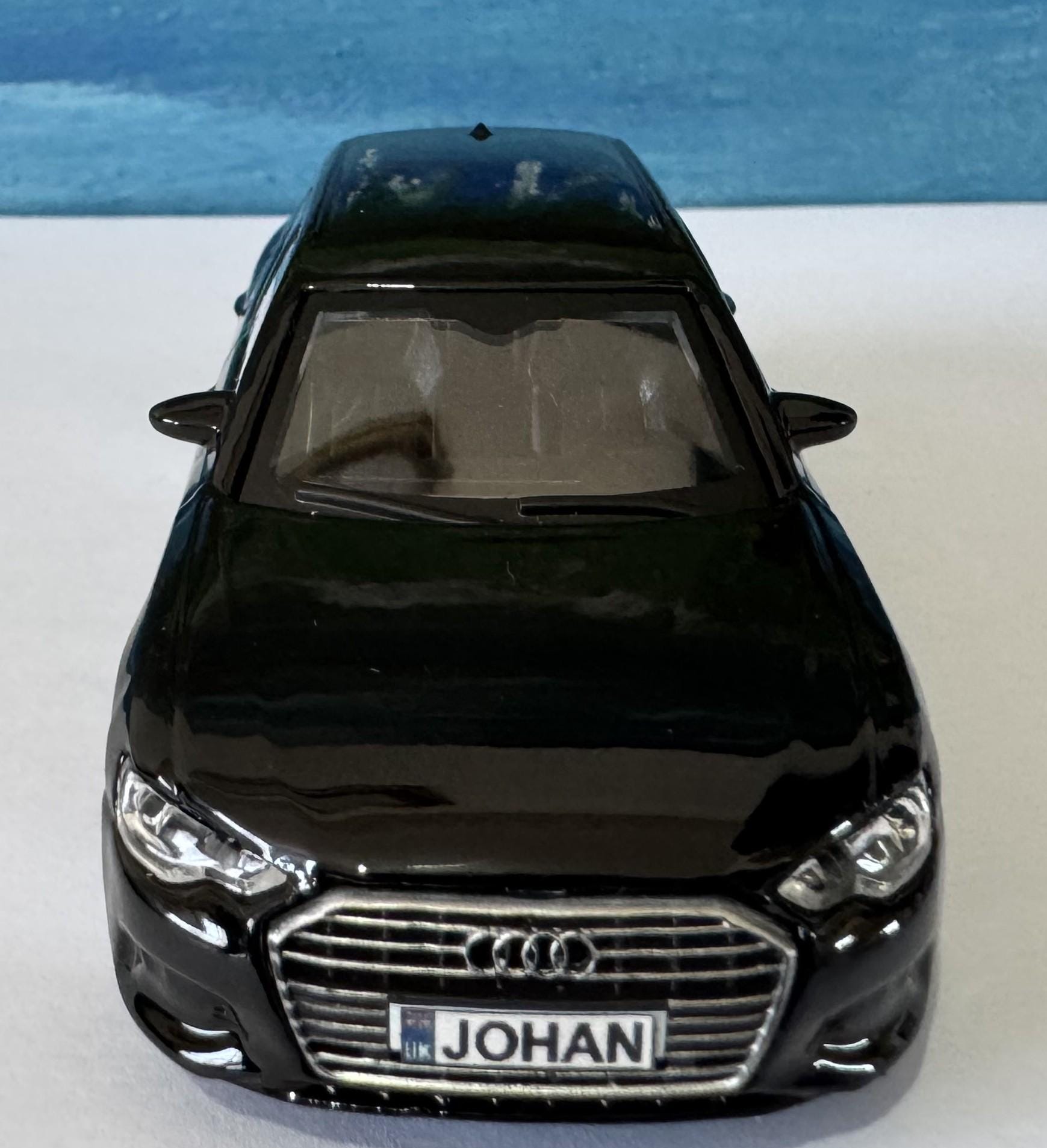 Audi A6 1:43 Scale Model Car - Custom License Plate | Personalized Gift for Dad, Kids, Boy, men, Collectors | Die-Cast Toy with Box Black