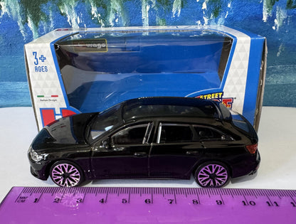 Audi A6 1:43 Scale Model Car - Custom License Plate | Personalized Gift for Dad, Kids, Boy, men, Collectors | Die-Cast Toy with Box Black