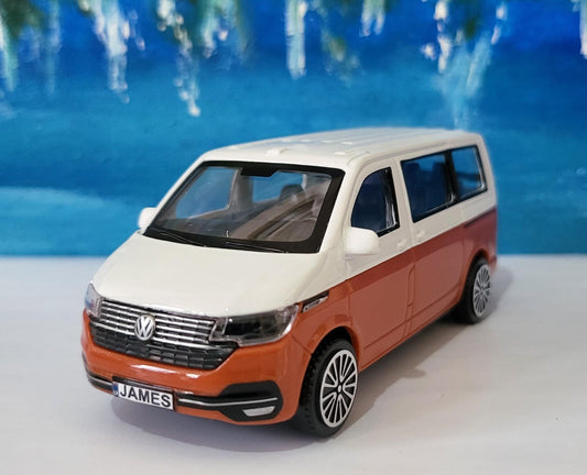 Personalised Name Plate VW T6.1 Transporter Van Toy Car – 1:43 Scale | Gift for Kids & Adults | Dad Mom Grandad | Birthday Easter | Boxed