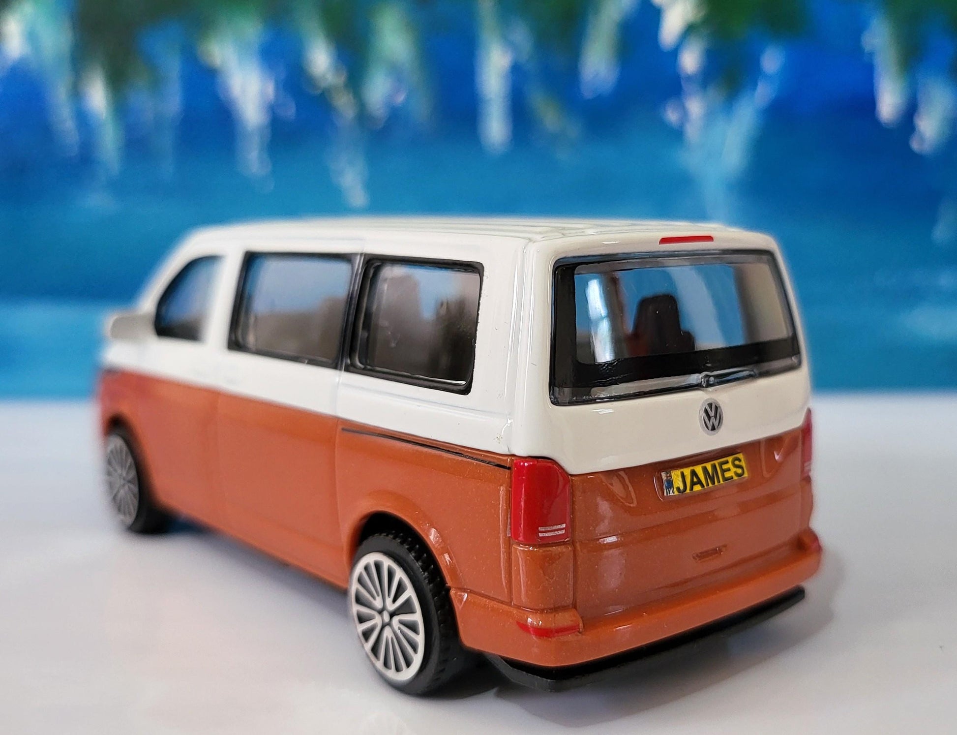 Personalised Name Plate VW T6.1 Transporter Van Toy Car – 1:43 Scale | Gift for Kids & Adults | Dad Mom Grandad | Birthday Easter | Boxed