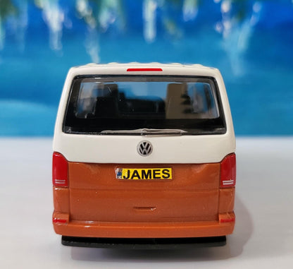 Personalised Name Plate VW T6.1 Transporter Van Toy Car – 1:43 Scale | Gift for Kids & Adults | Dad Mom Grandad | Birthday Easter | Boxed