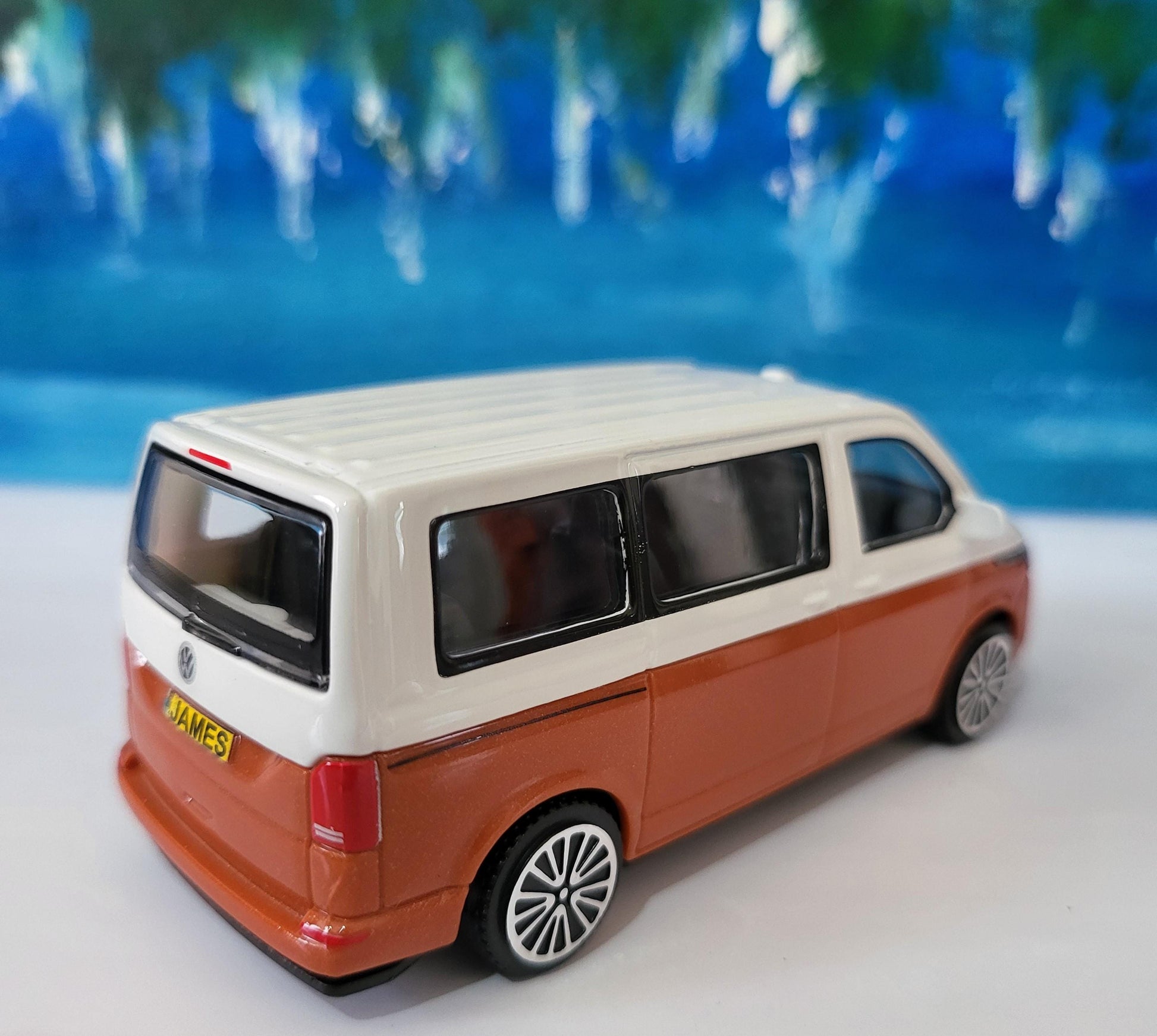 Personalised Name Plate VW T6.1 Transporter Van Toy Car – 1:43 Scale | Gift for Kids & Adults | Dad Mom Grandad | Birthday Easter | Boxed