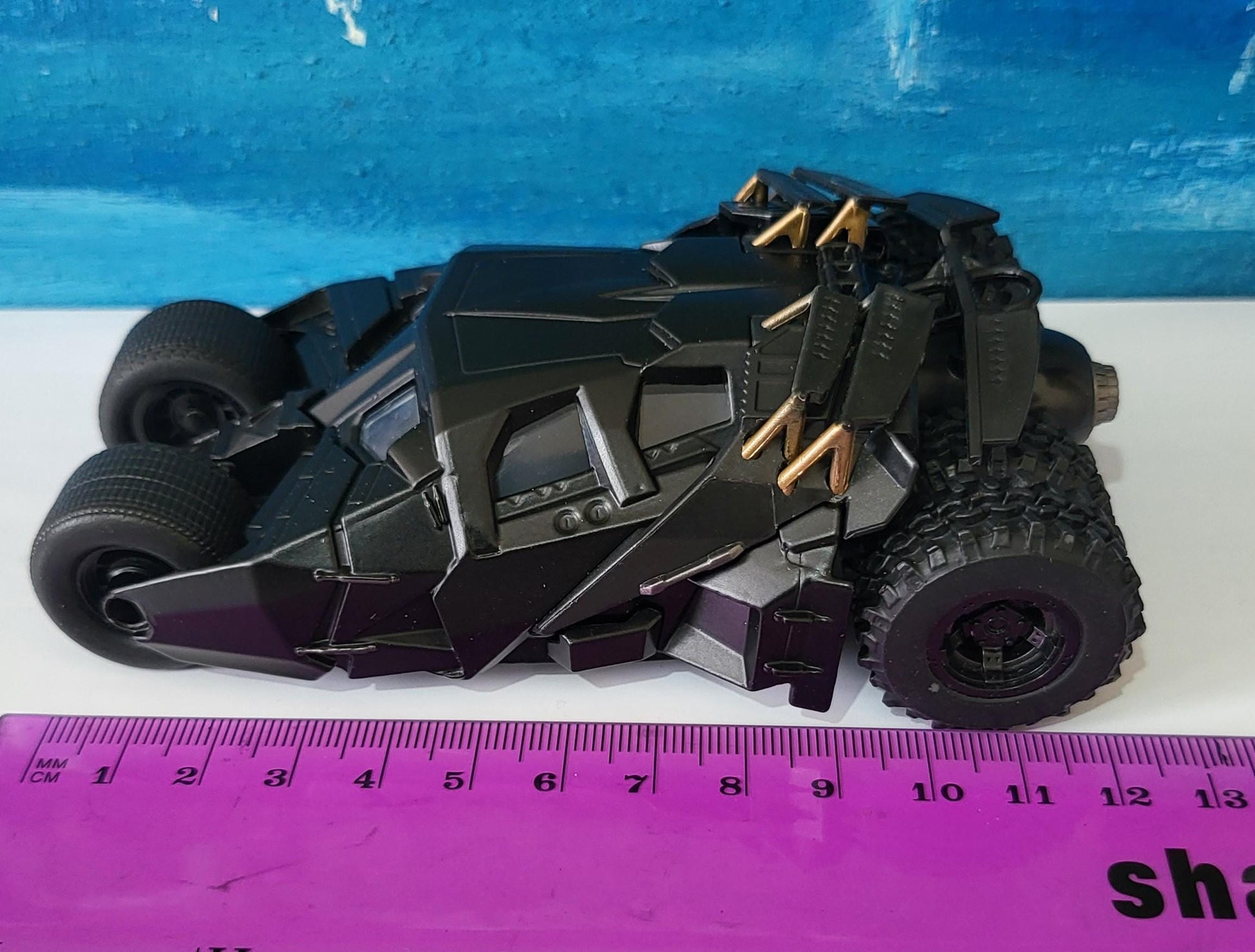 Metal Jada Tumbler Batmobile – The Dark Knight | Diecast Black Model Car | Batman Gift for Him Boy | Collectible Toy | DC Comics Fan Boxed