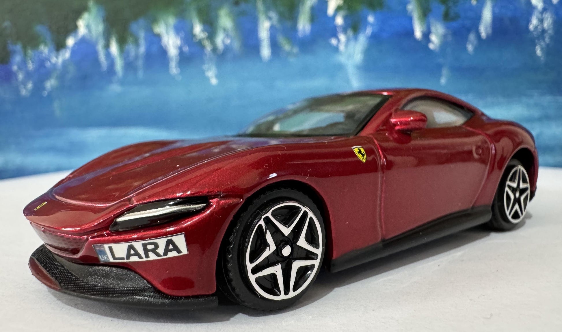Ferrari Roma 1:43 Scale Diecast Model Personalized name Plate, Collectible Car | Gift for Ferrari Fans, man, boy, girl, kids, youth Boxed