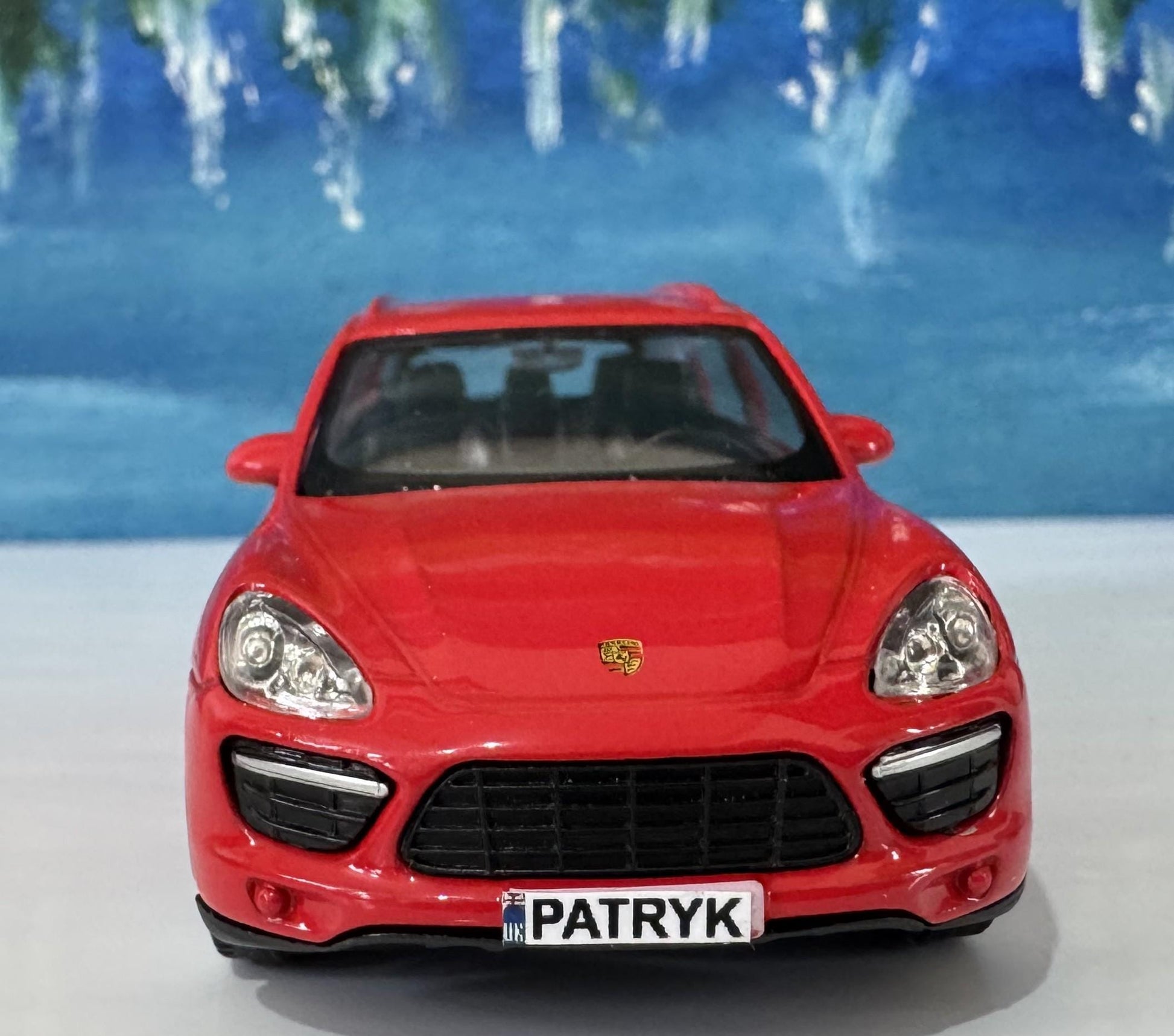 Personalised RMZ City Porsche Cayenne Turbo 1:43 Toy Car – Custom Plate – Gift for Boy Girl Dad Grandad – Birthday or Xmas - New Red Colour