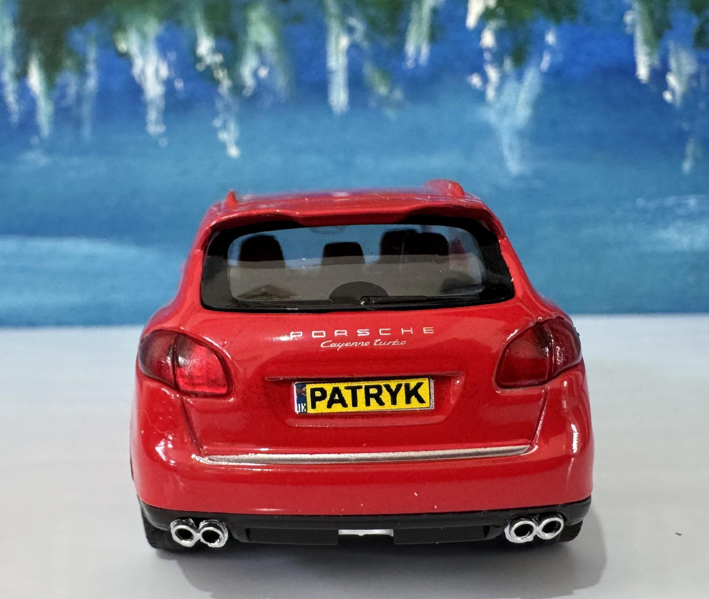 Personalised RMZ City Porsche Cayenne Turbo 1:43 Toy Car – Custom Plate – Gift for Boy Girl Dad Grandad – Birthday or Xmas - New Red Colour