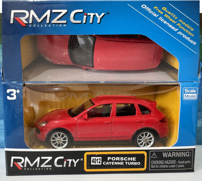 Personalised RMZ City Porsche Cayenne Turbo 1:43 Toy Car – Custom Plate – Gift for Boy Girl Dad Grandad – Birthday or Xmas - New Red Colour