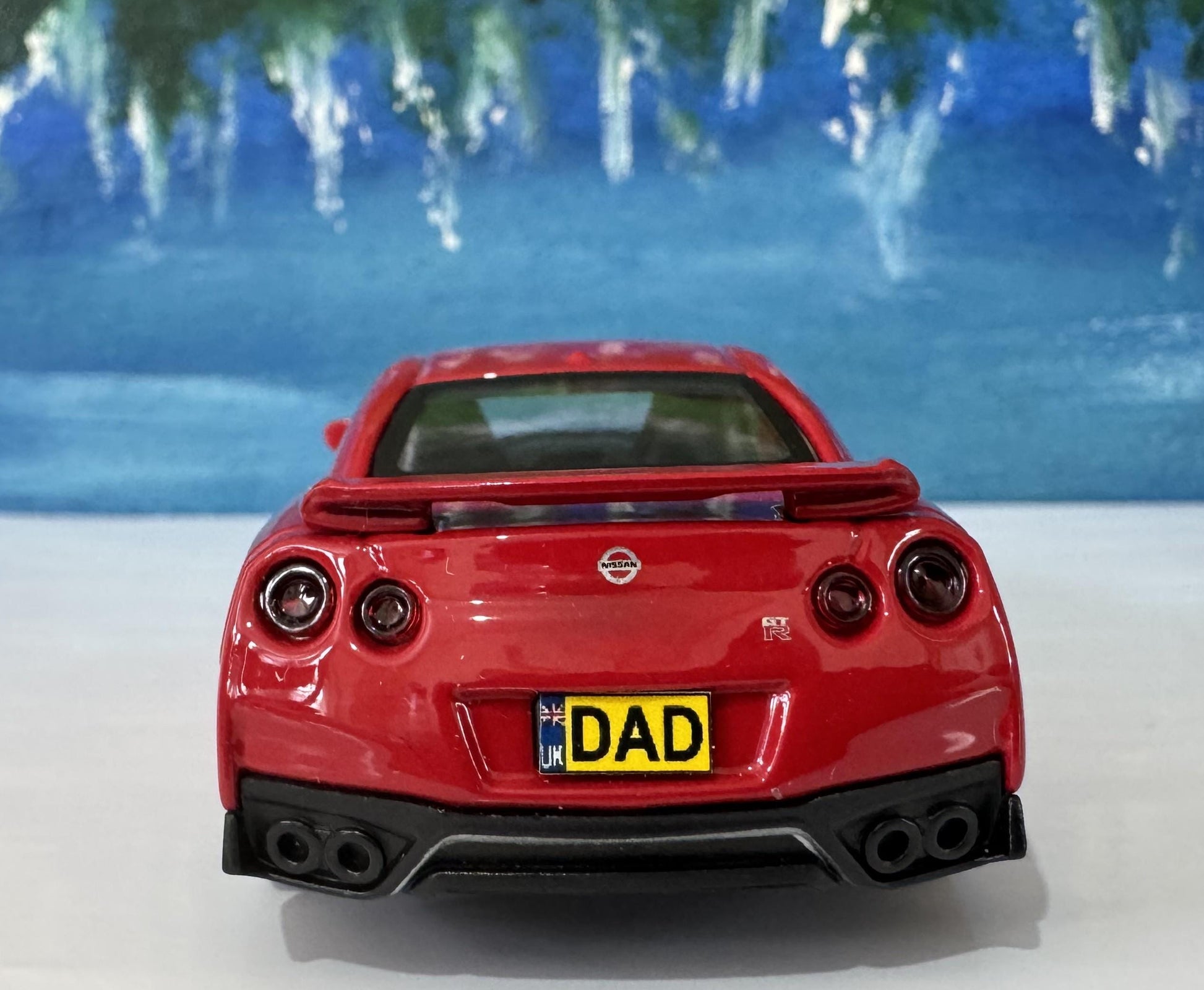 Personalized Name Plate Nissan GT-R 2017 Grey 1:43 Diecast Car Gift for Boy Girl Dad Mom Uncle – Boxed Model Collectible Display Boxed Red
