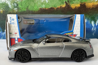 Personalized Name Plate Nissan GT-R 2017 Grey 1:43 Diecast Car Gift for Boy Girl Dad Mom Uncle – Boxed Model Collectible Display