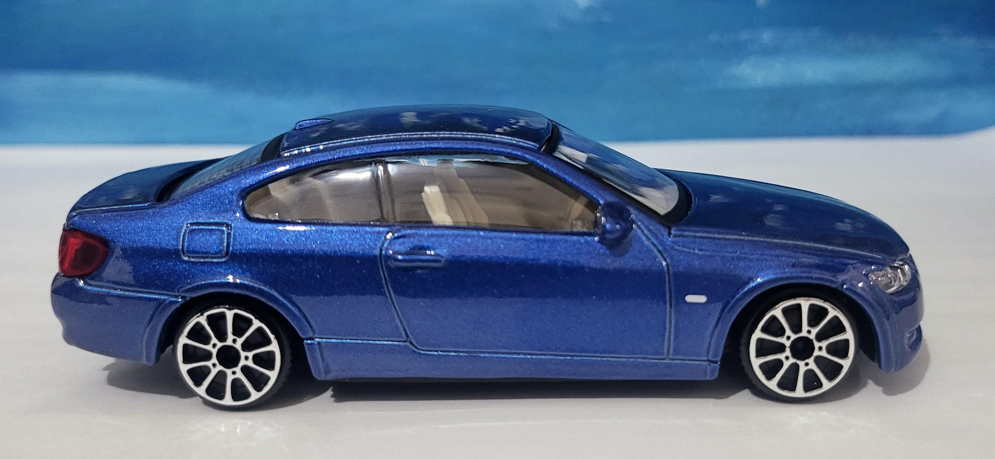 PERSONALISED PLATES Blue BMW 335I Toy Car Model boy girl dad mom uncle grandad brother Easter birthday gift present New! Boxed
