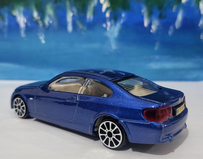 PERSONALISED PLATES Blue BMW 335I Toy Car Model boy girl dad mom uncle grandad brother Easter birthday gift present New! Boxed