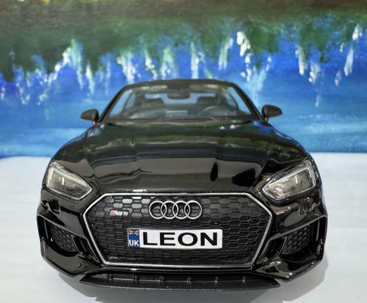 Personalized Audi RS 5 Coupe Toy Car 1:24 | Opening Doors | Gift for Dad, mom, girl or Boy | Boxed Collectible Model, High Detailed. Black