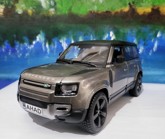 PERSONALISED PLATES licensed Land rover Defender 110 1:24 Scale Car Model boy girl dad mom uncle grandad brother birthday Easter Light Green