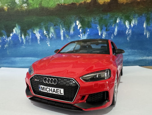 Personalized Audi RS 5 Coupe Toy Car 1:24 | Opening Doors | Gift for Dad, mom, girl or Boy | Boxed Collectible Model, High Detailed.