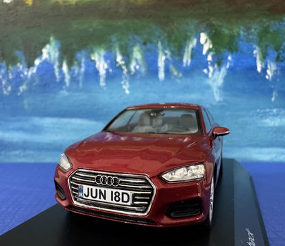 Personalized name plate 1:43 Audi A5 A5 Sportback, matador red metallic SPARK Diecast Car Model, Highly Detailed Collectible, Display Case