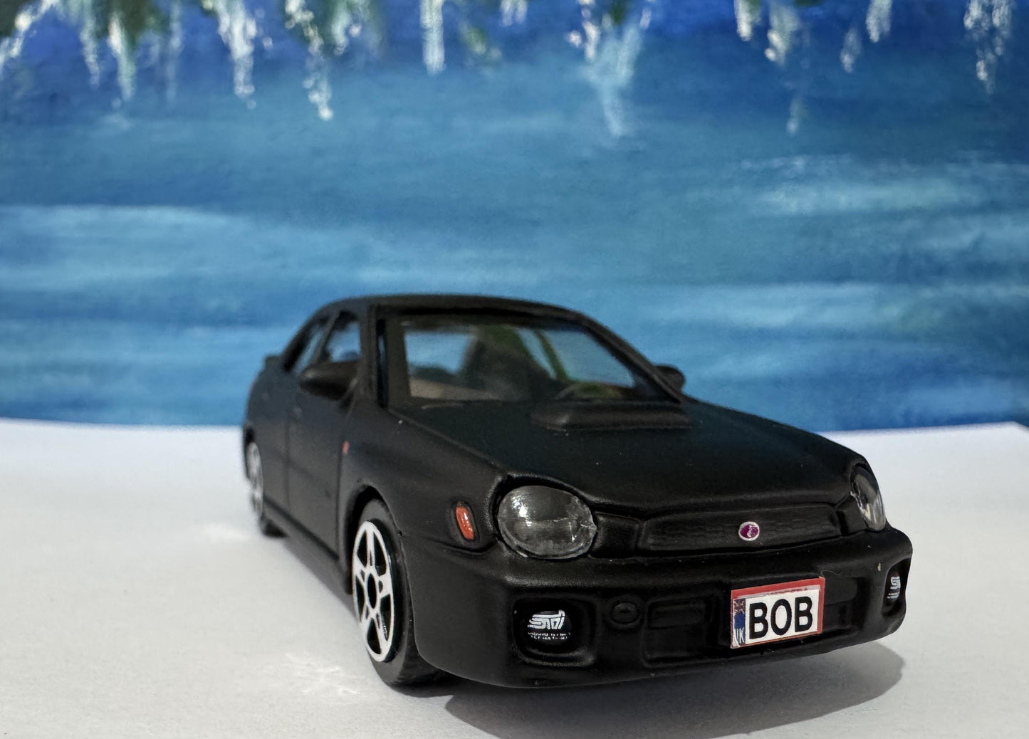 Subaru Impreza STI 1:43 Diecast Model – Matt Black, Licensed, NEW & Boxed – FREE Personalised Number Plate gift for boy girl, racing fan