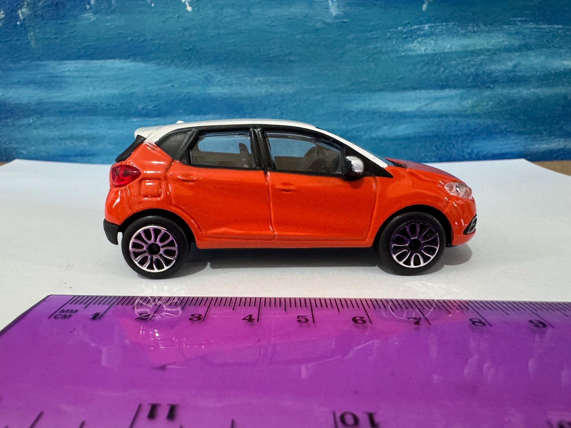 Personalised Renault CAPTUR Toy Car 1:43 Scale - Custom Name Plate - Gift for Boy, Girl, Dad, Mom, Birthday, Christmas Orange Boxed.