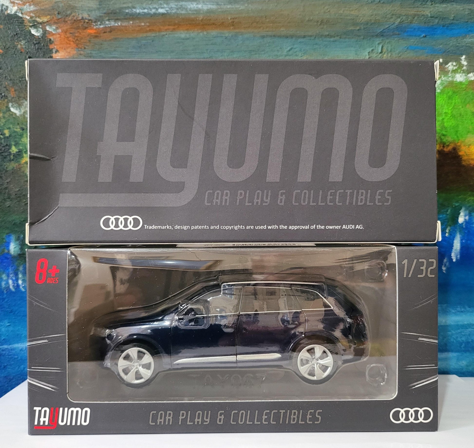 Black Audi Q7 Diecast Car 1:32 Diecast – Personalized Plates Lights & Sounds – Opening Doors, Bonnet and Boot – Gift for husband, wife, boy