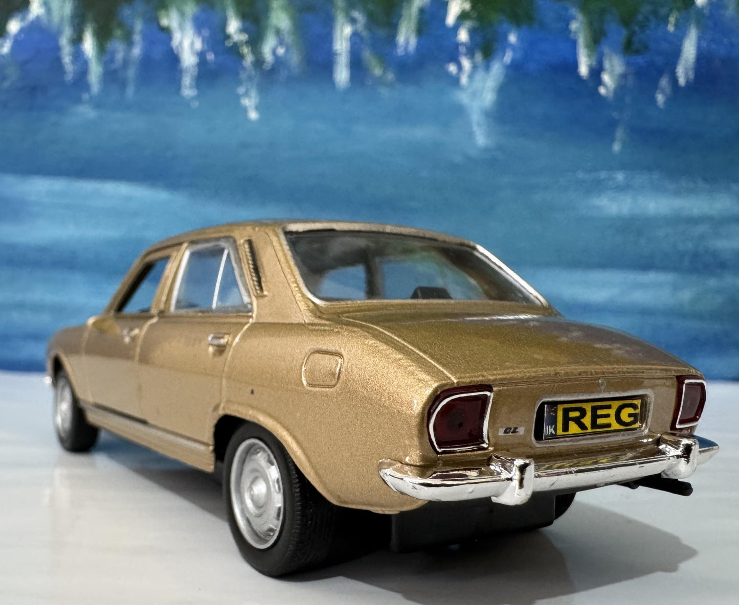 Personalized Name Plate 1975 Peugeot 504 Diecast Car | Vintage Collectible Gift for Dad Mom Uncle | Custom Classic Car Model Boxed