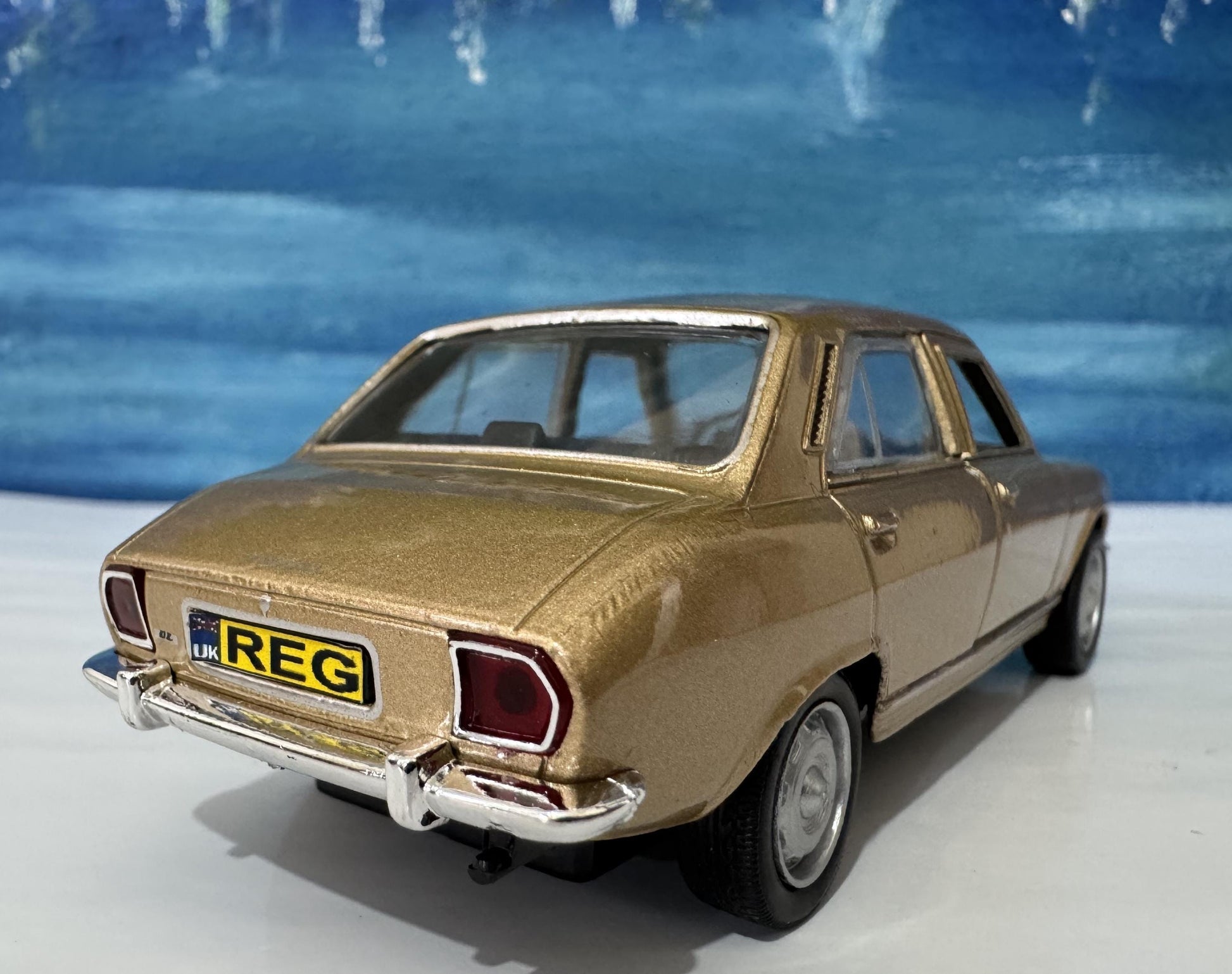 Personalized Name Plate 1975 Peugeot 504 Diecast Car | Vintage Collectible Gift for Dad Mom Uncle | Custom Classic Car Model Boxed