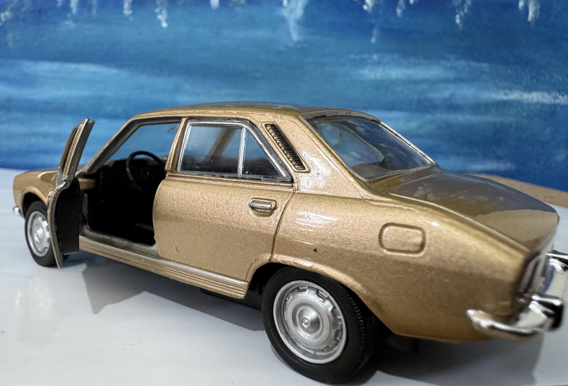 Personalized Name Plate 1975 Peugeot 504 Diecast Car | Vintage Collectible Gift for Dad Mom Uncle | Custom Classic Car Model Boxed