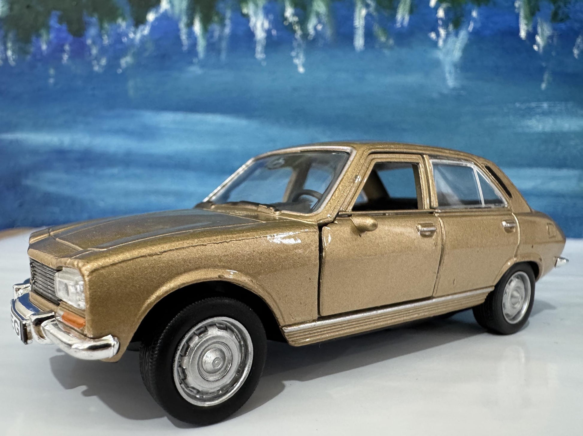 Personalized Name Plate 1975 Peugeot 504 Diecast Car | Vintage Collectible Gift for Dad Mom Uncle | Custom Classic Car Model Boxed