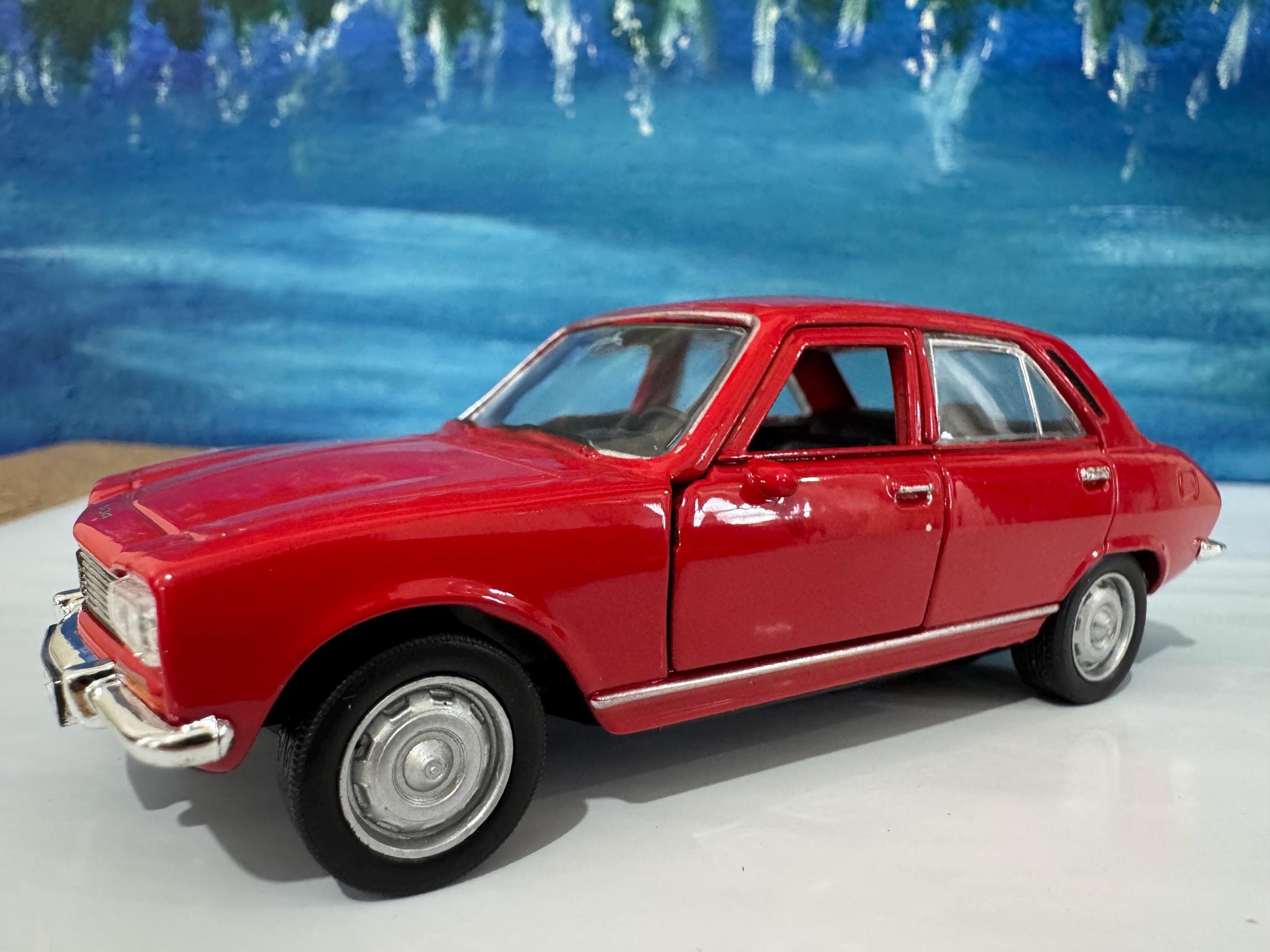 Custom 1975 Peugeot 504 Diecast Car with Personalized Name Plate | Vintage Classic Model Gift for Dad Mom Uncle | Boxed Collectible