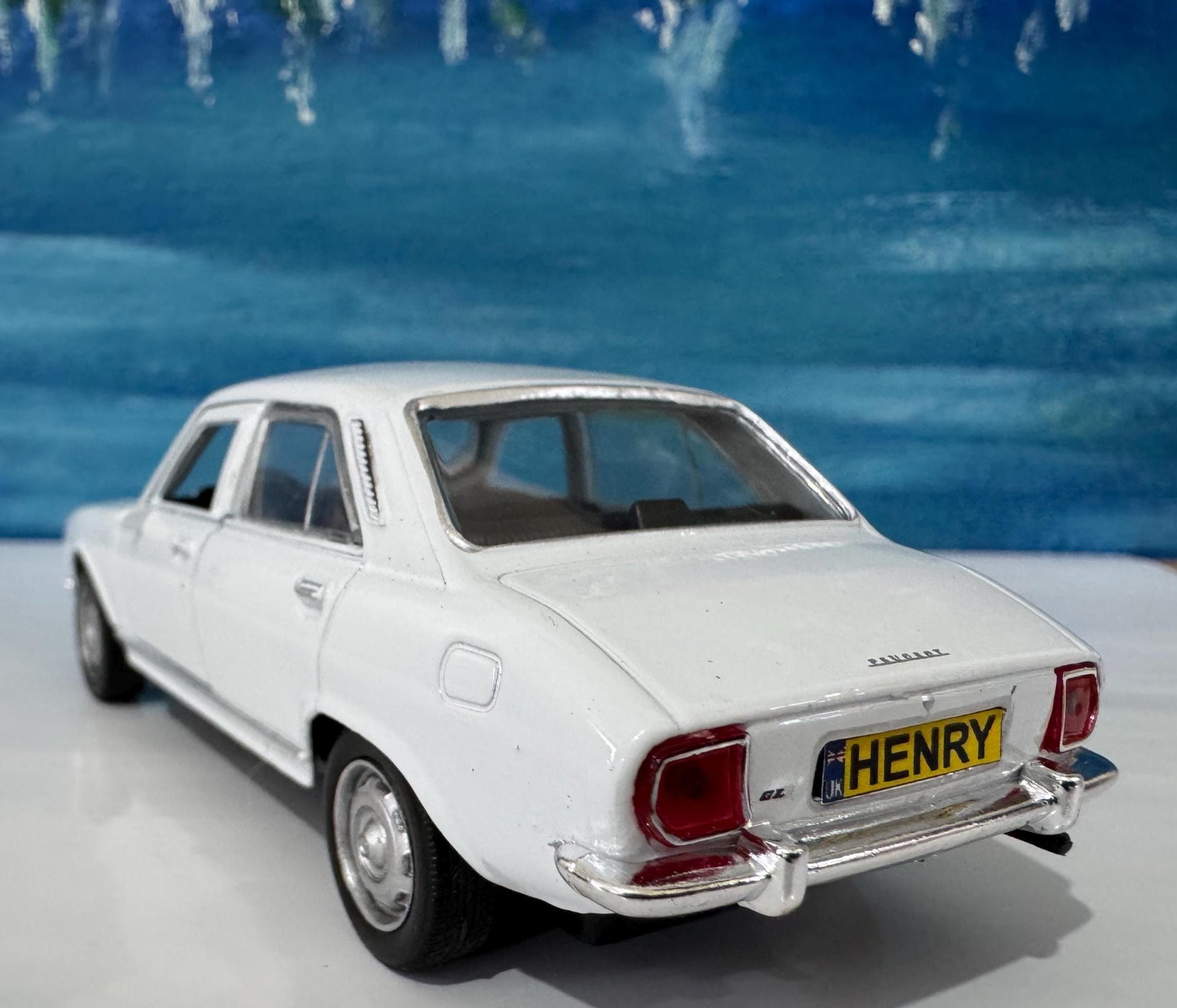 Custom 1975 Peugeot 504 Diecast Car with Personalized Name Plate | Vintage Classic Model Gift for Dad Mom Uncle | Boxed Collectible