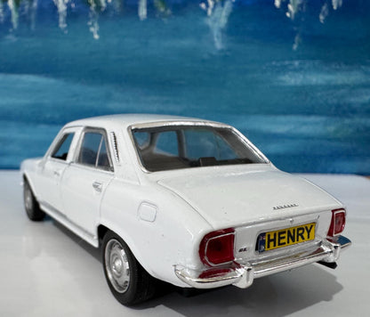 Custom 1975 Peugeot 504 Diecast Car with Personalized Name Plate | Vintage Classic Model Gift for Dad Mom Uncle | Boxed Collectible