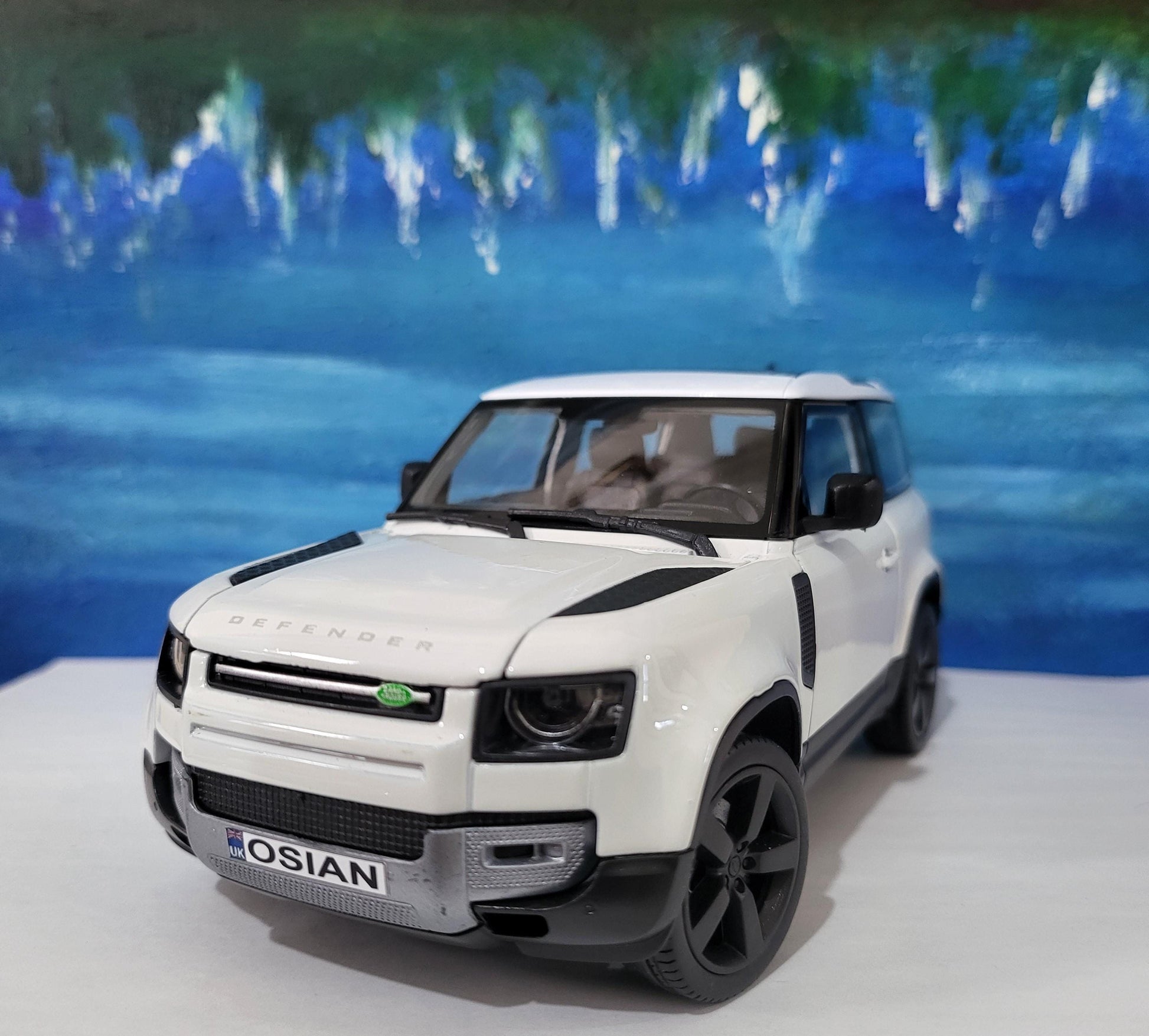 Land Rover Defender 110 1:24 Scale by Welly, Personalized Plates, 2-Door Licensed Model, Gift for Boy Girl Dad Mom Grandad Birthday Boxed