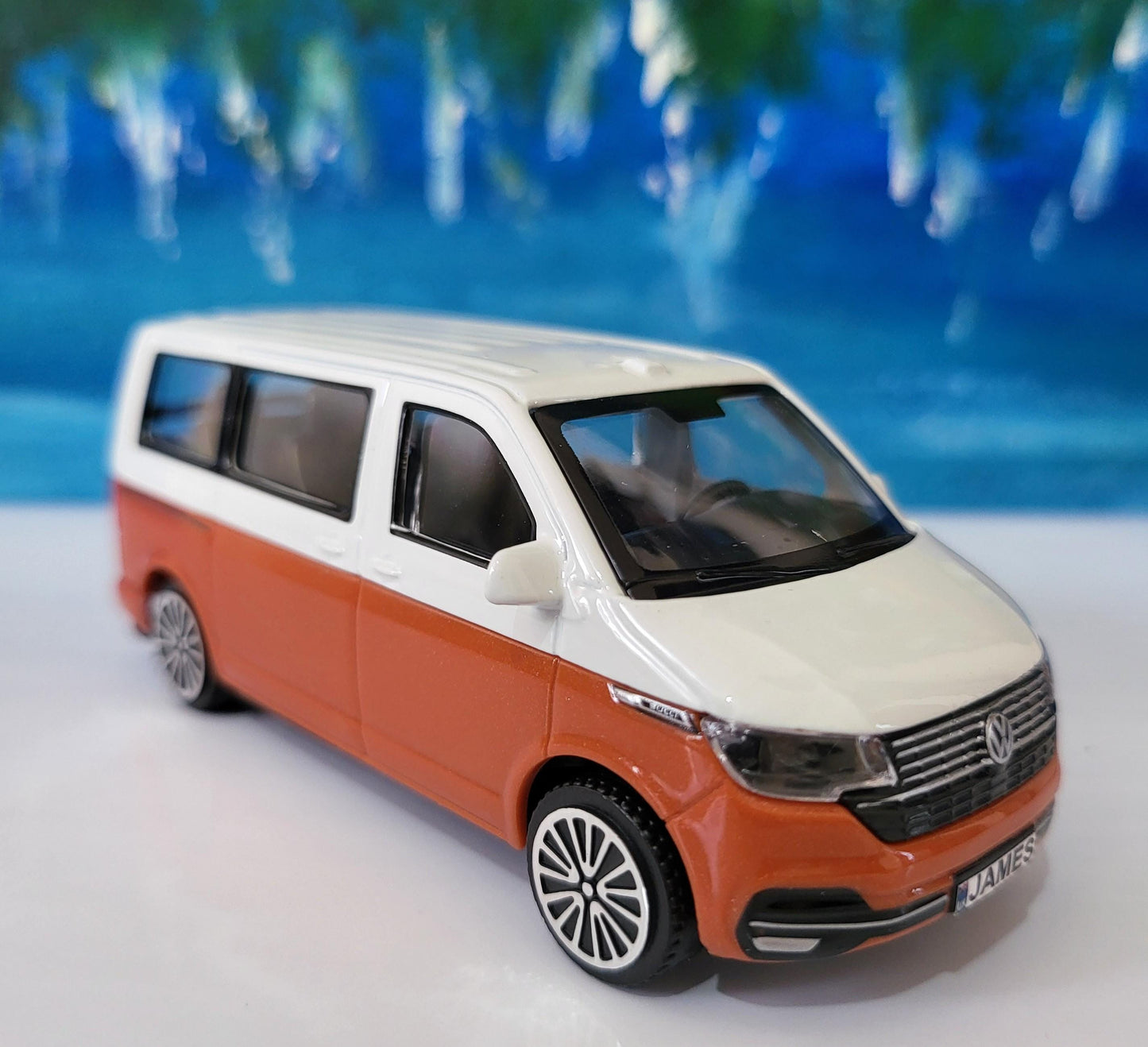 Personalised Name Plate VW T6.1 Transporter Van Toy Car – 1:43 Scale | Gift for Kids & Adults | Dad Mom Grandad | Birthday Easter | Boxed