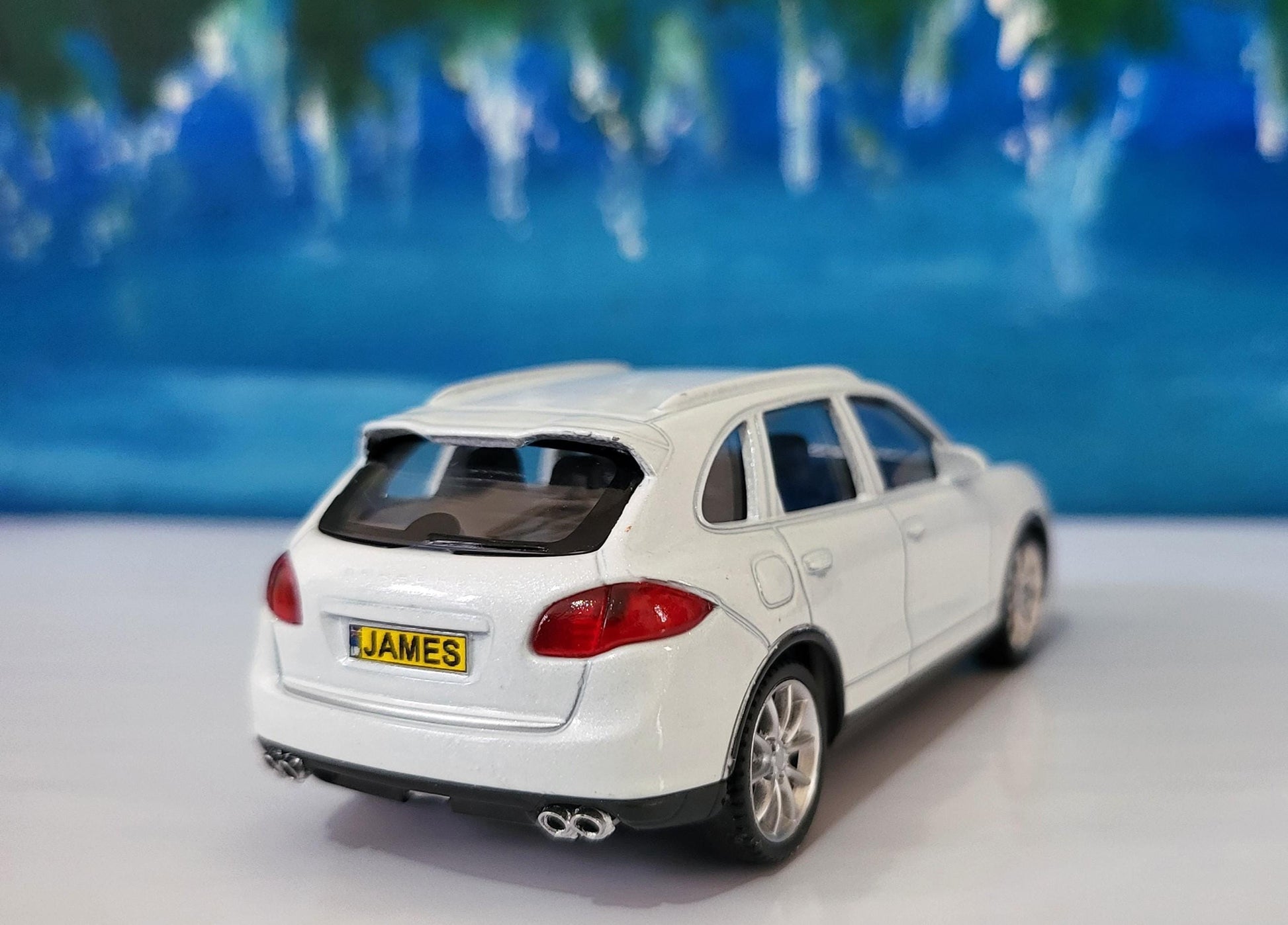 Personalised RMZ City Porsche Cayenne Turbo 1:43 Toy Car – Custom Plate – Gift for Boy Girl Dad Grandad – Birthday or Xmas - New Red Colour