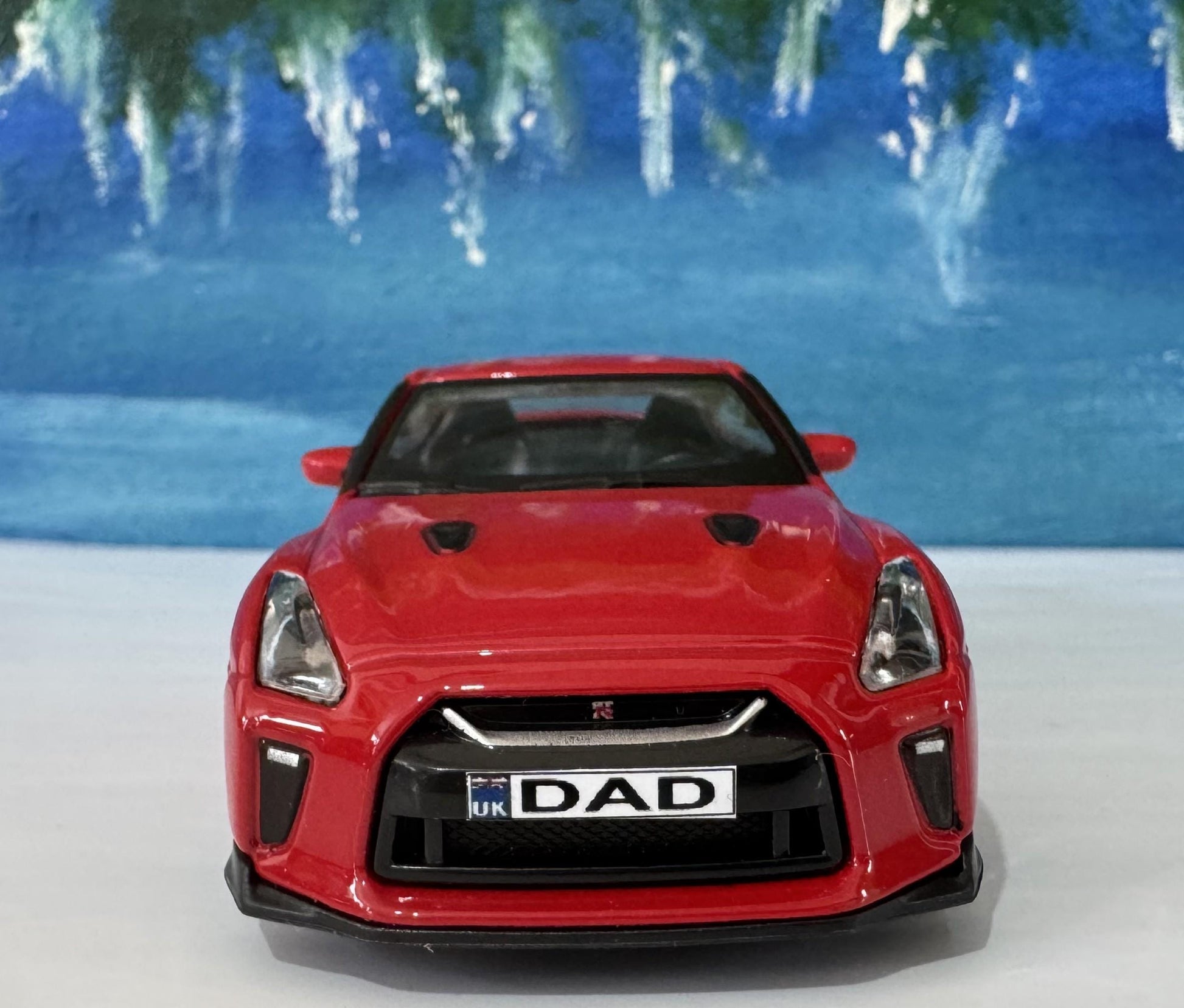 Personalized Name Plate Nissan GT-R 2017 Grey 1:43 Diecast Car Gift for Boy Girl Dad Mom Uncle – Boxed Model Collectible Display Boxed Red