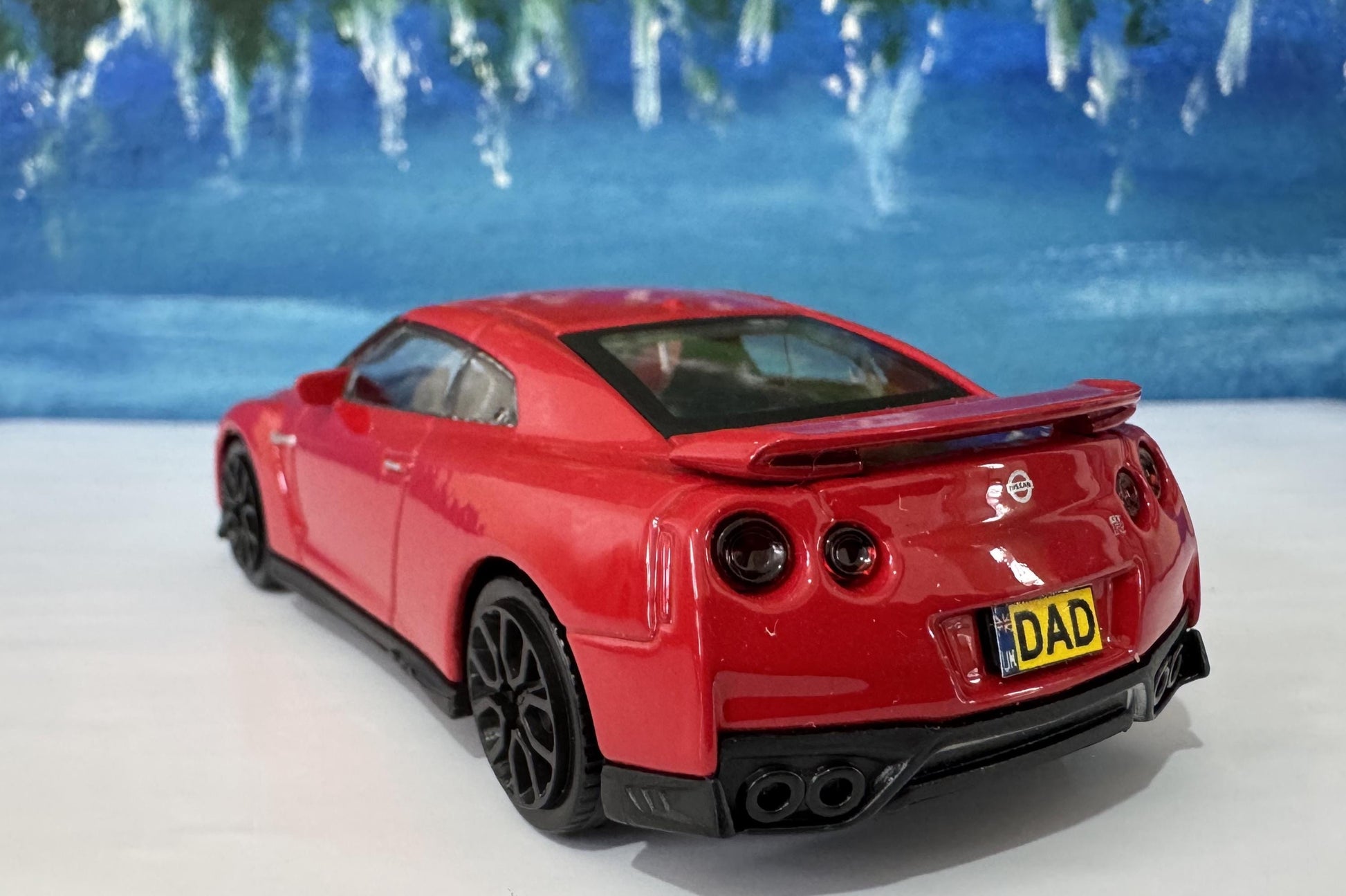 Personalized Name Plate Nissan GT-R 2017 Grey 1:43 Diecast Car Gift for Boy Girl Dad Mom Uncle – Boxed Model Collectible Display Boxed Red