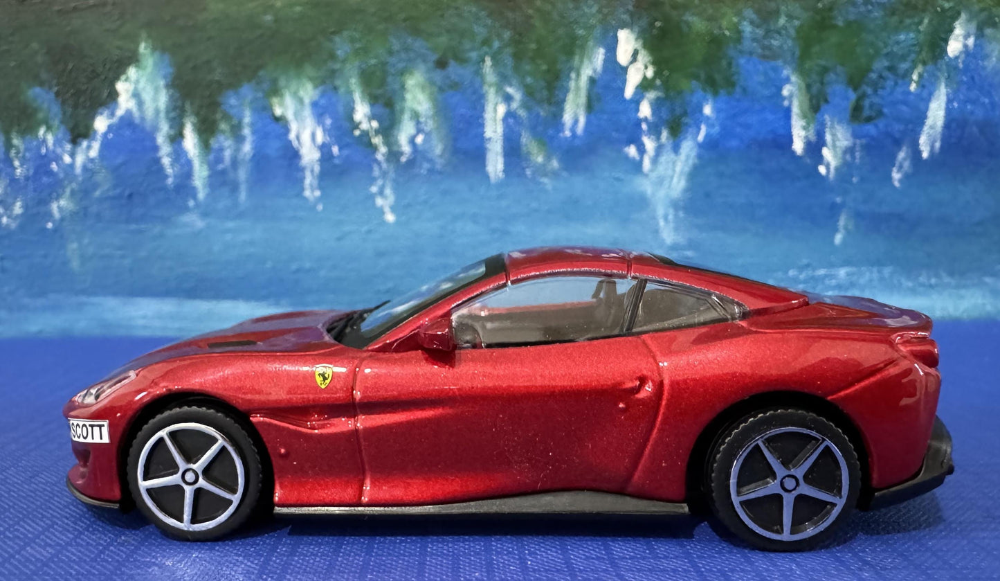 Ferrari Portofino 1:43 Diecast Model – Official Licensed Bburago, Custom Name Plate, Personalized Gift, Boxed