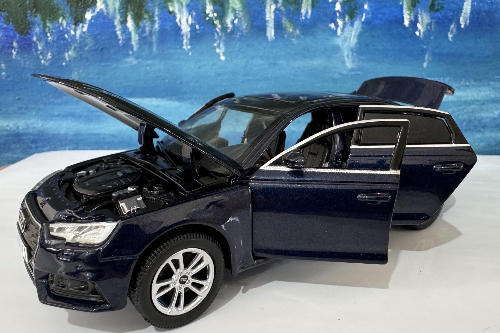Personalized Audi A4 Toy Car 1:32, Light and Sound | Opening Doors, Hood & Trunk | Gift for Dad, mom, girl or Boy | Boxed Collectible Model