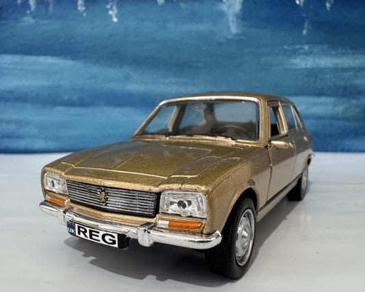 Personalized Name Plate 1975 Peugeot 504 Diecast Car | Vintage Collectible Gift for Dad Mom Uncle | Custom Classic Car Model Boxed