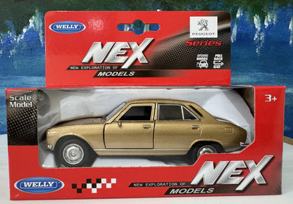 Personalized Name Plate 1975 Peugeot 504 Diecast Car | Vintage Collectible Gift for Dad Mom Uncle | Custom Classic Car Model Boxed
