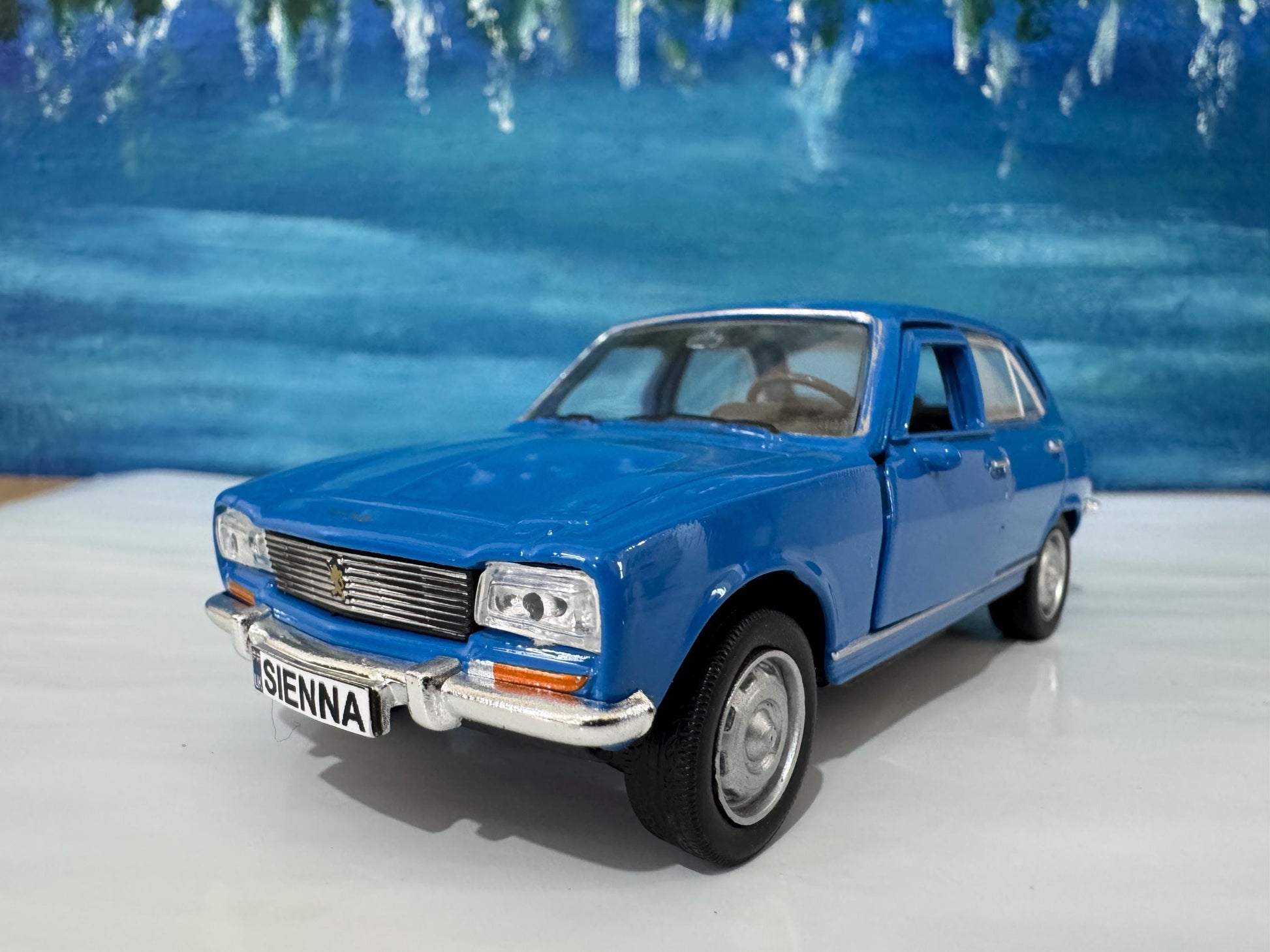Personalized Name Plate 1975 Peugeot 504 Diecast Car | Vintage Collectible Gift for Dad Mom Uncle | Custom Classic Car Model Boxed