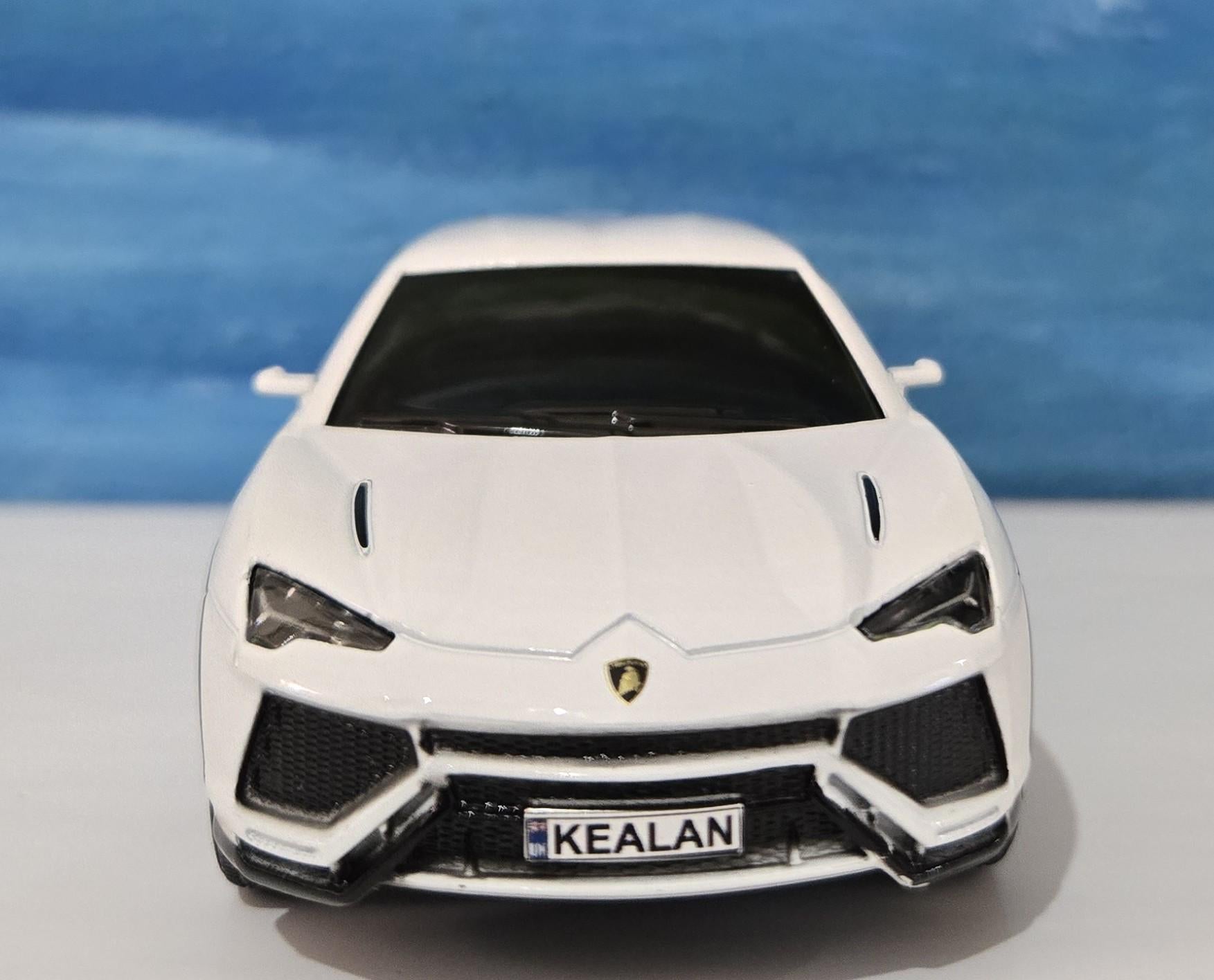 Lamborghini Urus White Personal Plate 1:36 Scale Model Car – Gift for Dad, Mom, Sister – Birthday Anniversary – Gift Sleeve Included