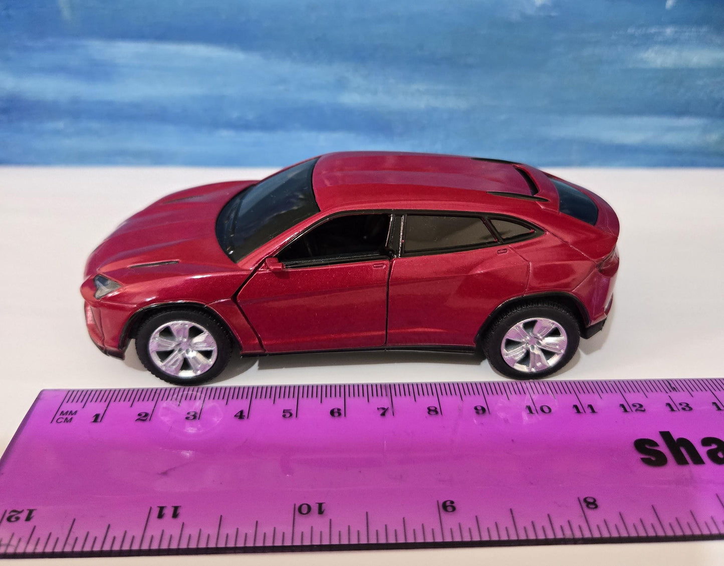 Lamborghini Urus MAROON Personal Plate 1:36 Scale Model Car – Gift for Dad, Mom, Sister – Birthday Anniversary – Gift Sleeve Included