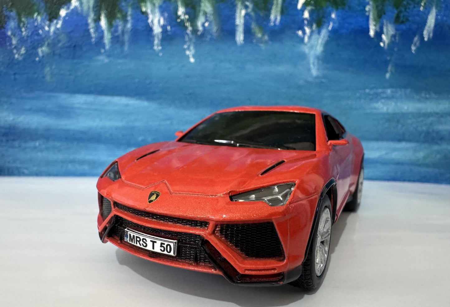 ORANGE Lamborghini Urus Personal Plate 1:36 Scale Model Car – Gift for Dad, Mom, Sister – Birthday Anniversary – Gift Sleeve Included