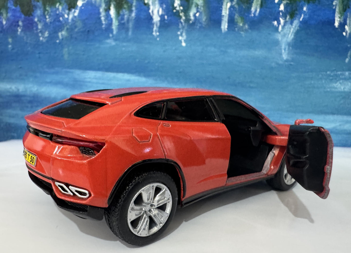 ORANGE Lamborghini Urus Personal Plate 1:36 Scale Model Car – Gift for Dad, Mom, Sister – Birthday Anniversary – Gift Sleeve Included