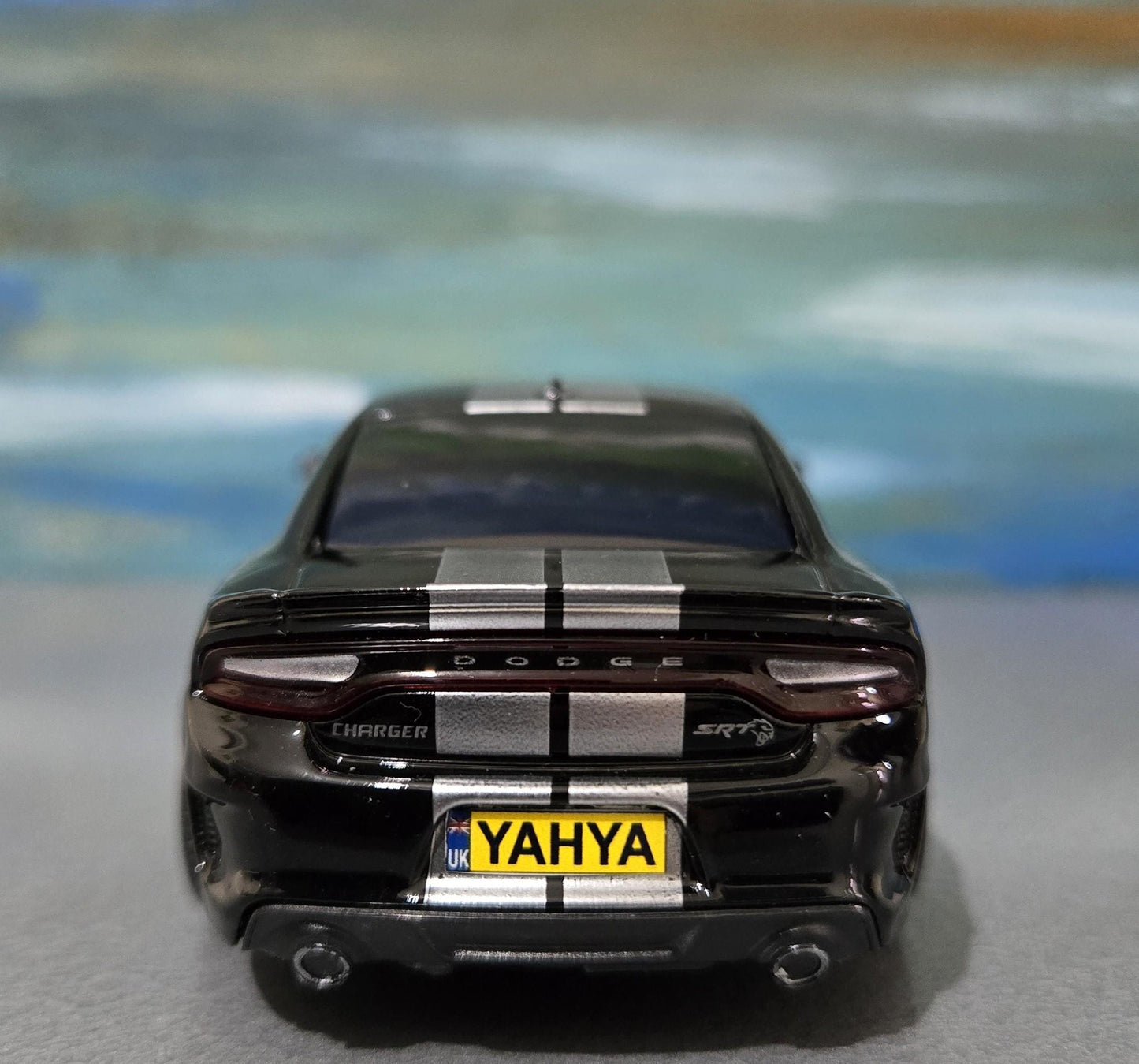 Custom Licensed Dodge Charger SRT 1:36 Scale Name Plate - Personalised Diecast Gift for Car Lovers - Lovely Present for Him her mom dad boy
