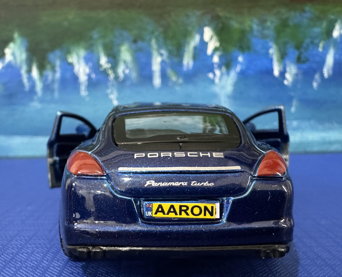 PERSONALISED Porsche Panamera Turbo 1:34 Model - Custom Name Plates - Boxed Gift for Dad, Boy, Uncle - Birthday Christmas Present die-cast