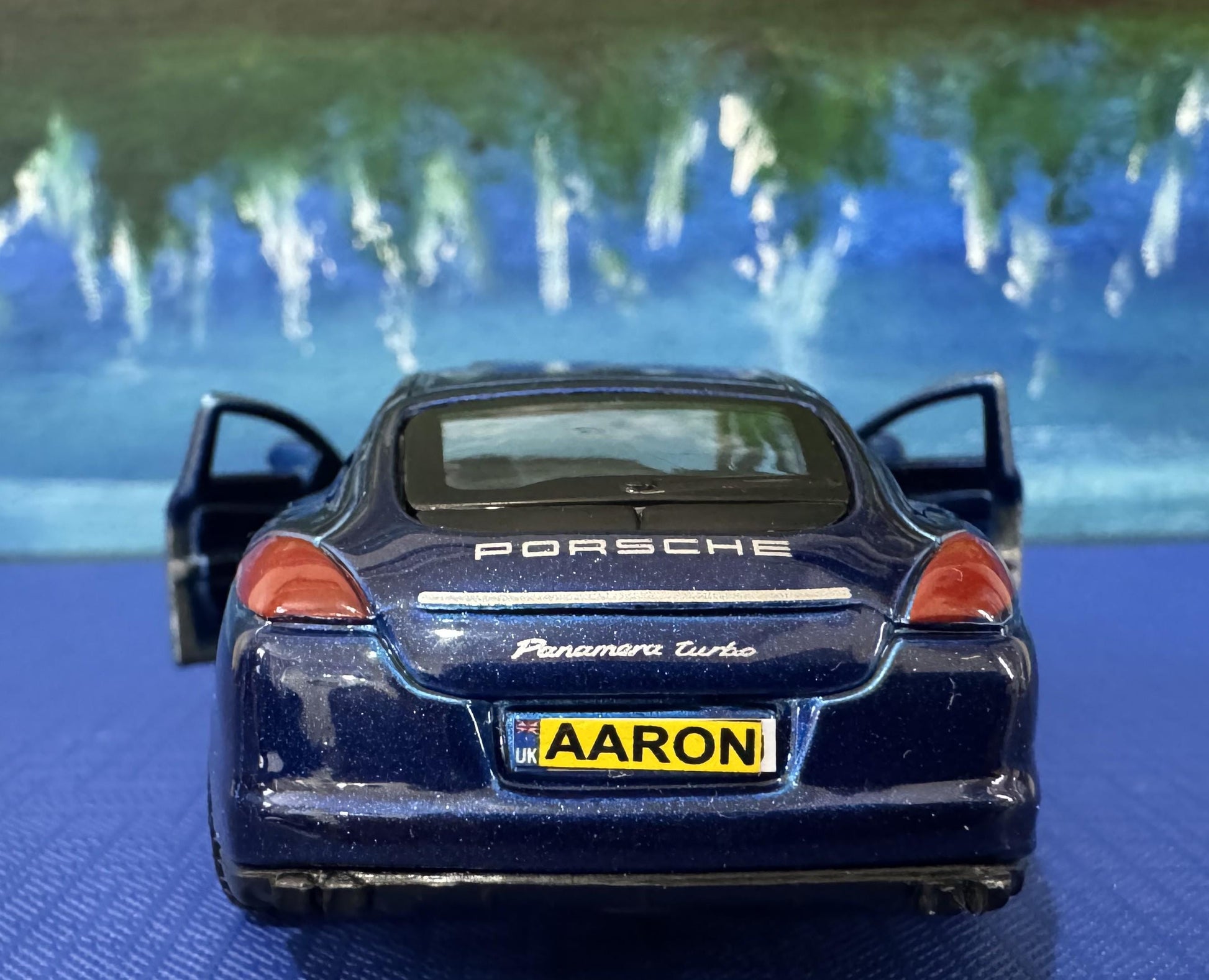 PERSONALISED Porsche Panamera Turbo 1:34 Model - Custom Name Plates - Boxed Gift for Dad, Boy, Uncle - Birthday Christmas Present die-cast
