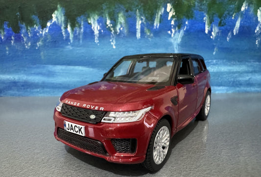 PERSONALISED PLATES 1:36 RangeRover Sport Toy Car Model boy girl dad mom uncle grandad brother birthday Christmas gift present *4 Colours*
