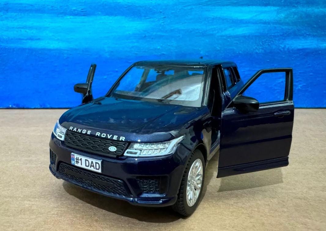 PERSONALISED PLATES 1:36 RangeRover Sport Toy Car Model boy girl dad mom uncle grandad brother birthday Christmas gift present *4 Colours*