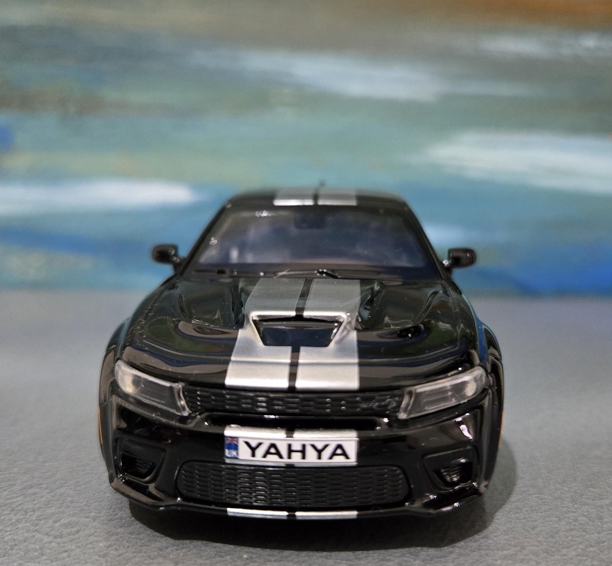 Custom Licensed Dodge Charger SRT 1:36 Scale Name Plate - Personalised Diecast Gift for Car Lovers - Lovely Present for Him her mom dad boy